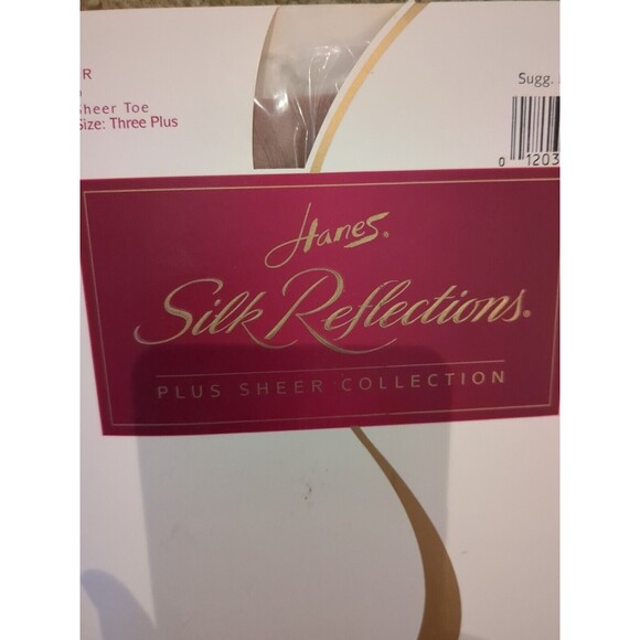 Hanes Plus Silk Reflections Silky Sheer Control Top, Size 3 Plus In Little Color - Picture 3 of 5